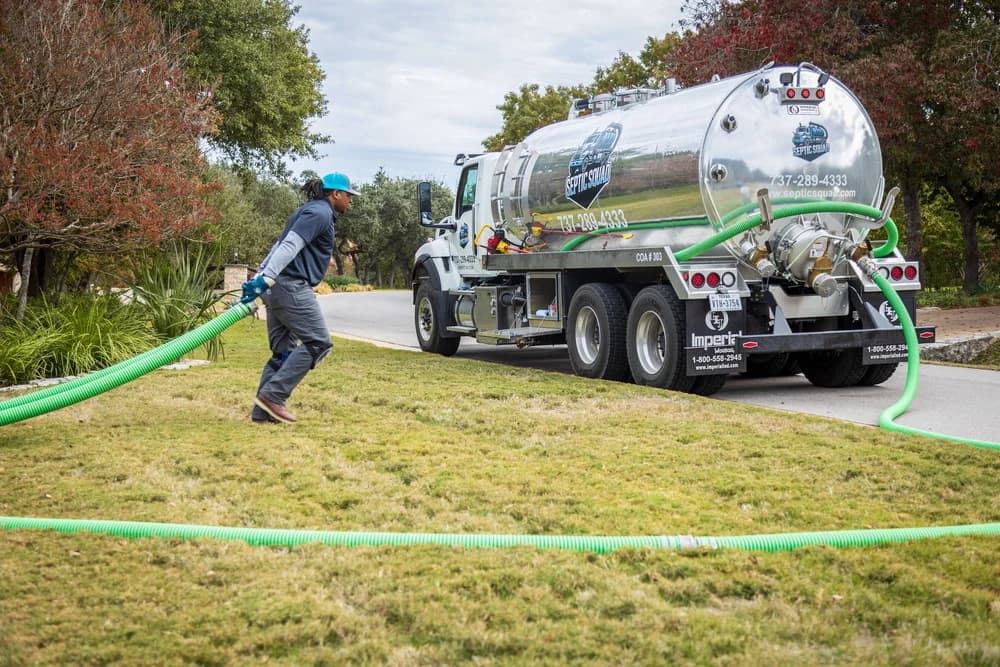 Septic Squad truck on site in Central Texas